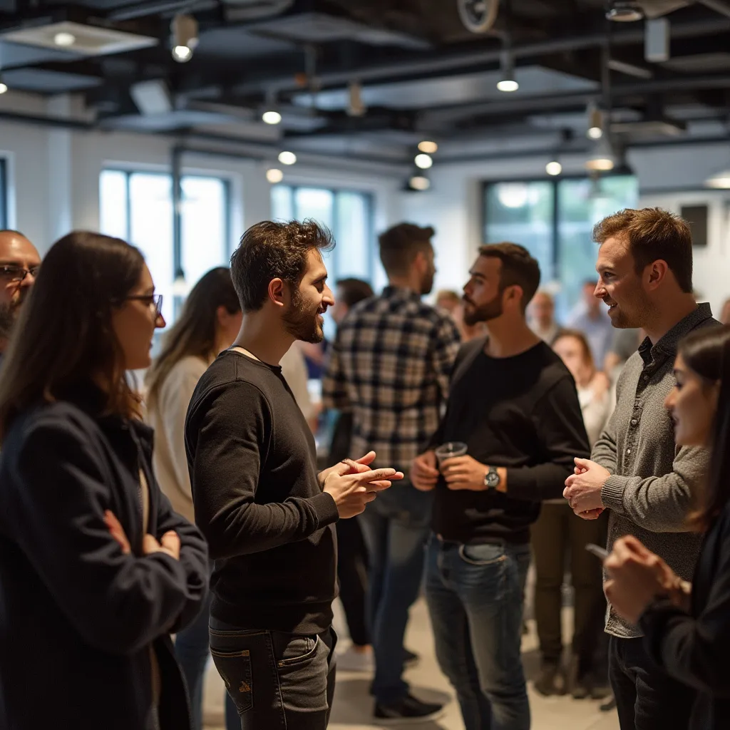 Networking lors d'un meetup IA